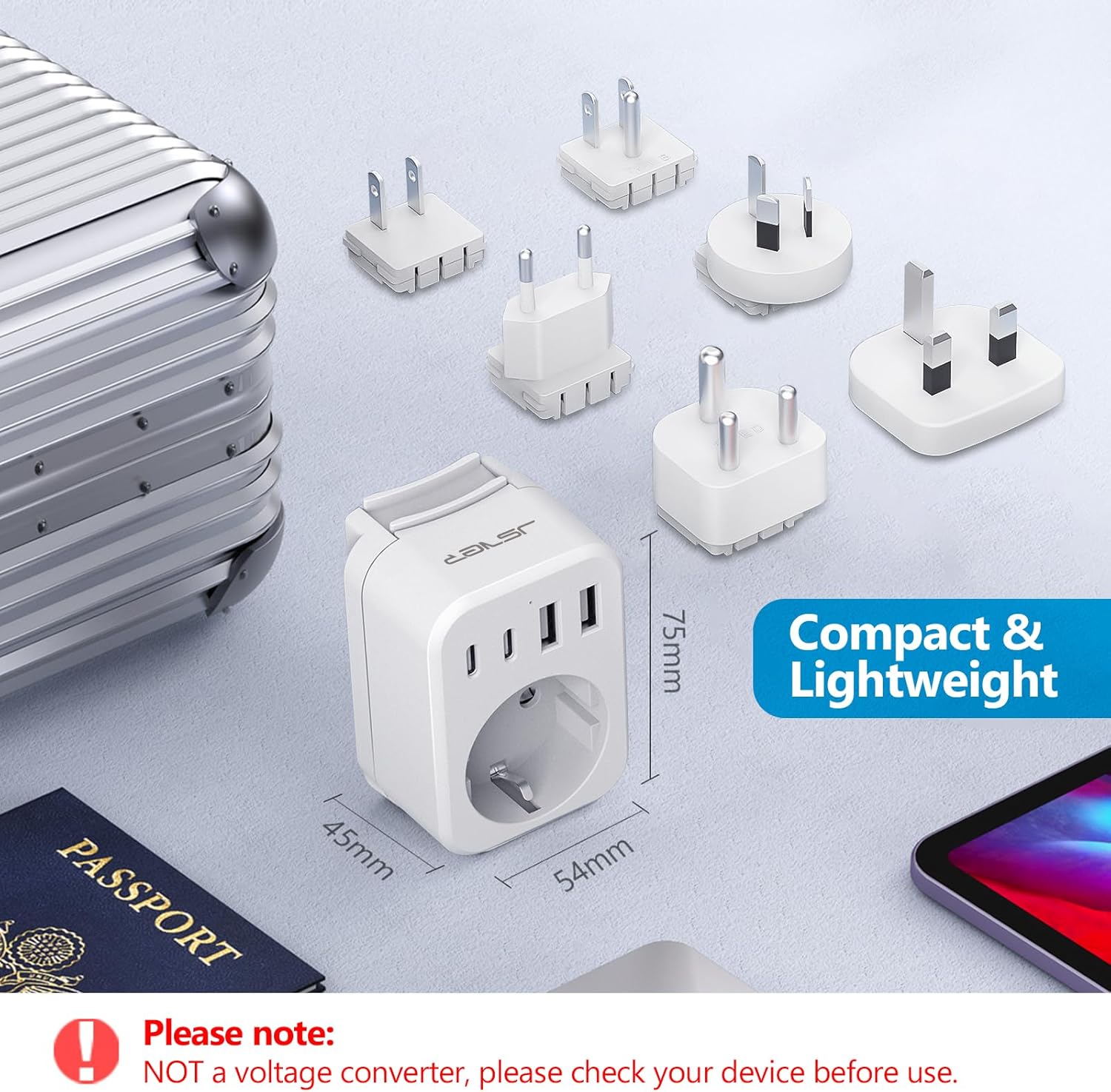 Thumbnail 5 de JSVER Adaptateur Voyage 3680 W 🔌