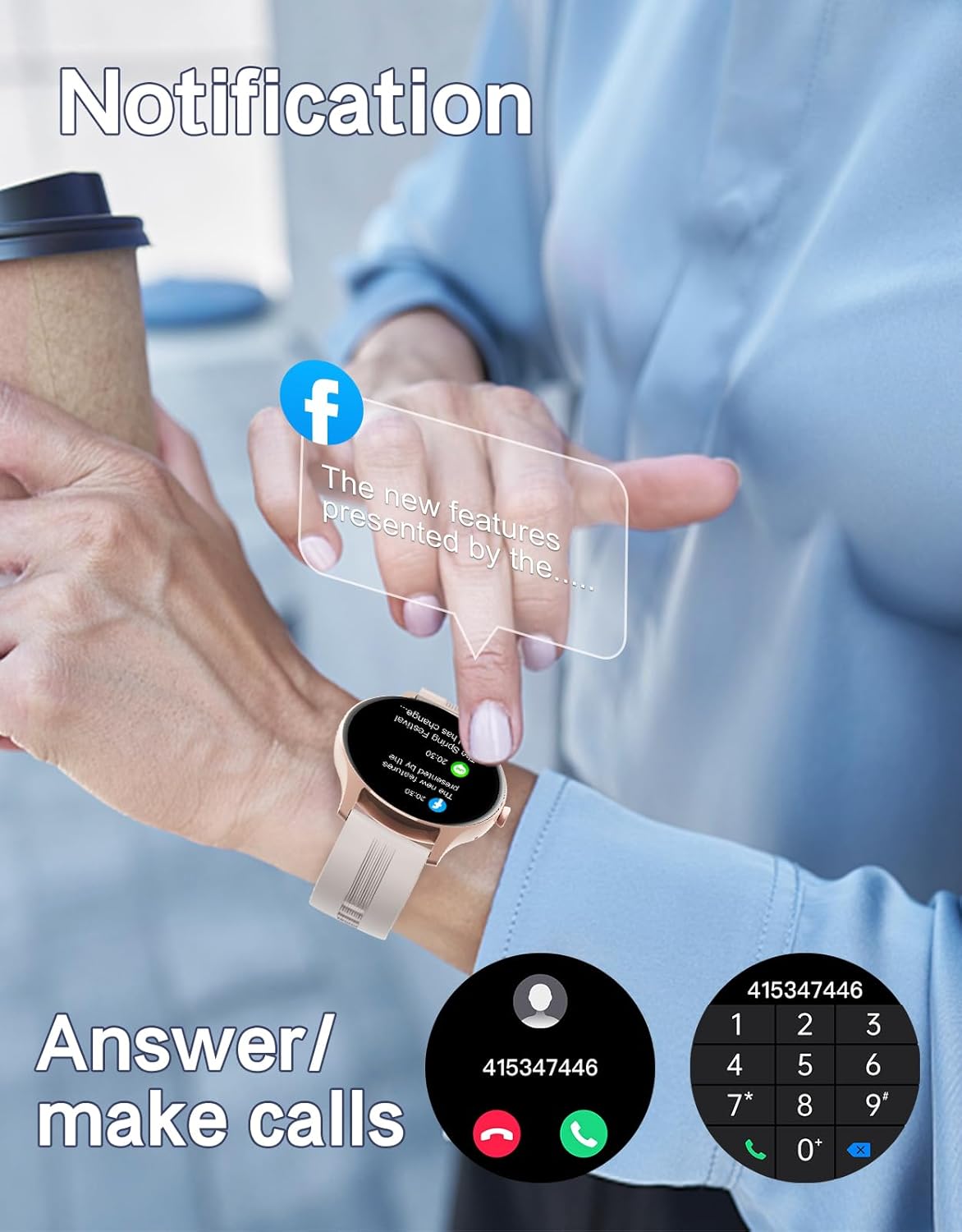 Detalle 2 de HUAKUA Smartwatch donna Bluetooth