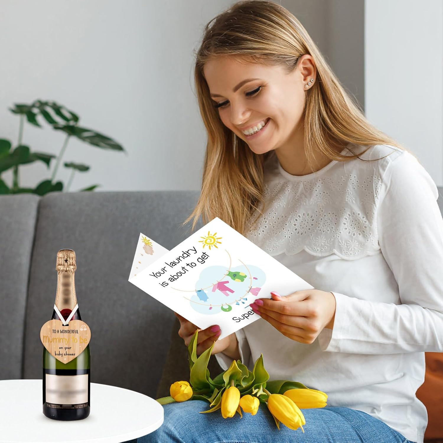 Thumbnail 3 de Welsky Baby Shower Card with Envelope and Heart Wooden Plaque