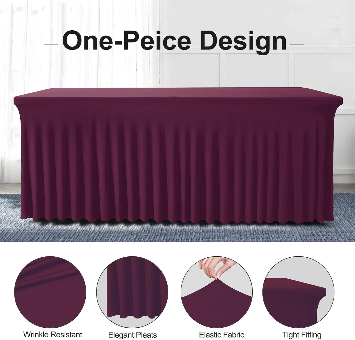 Detalle 2 de BDDC Table Skirts 8ft Tablecloths 🍽