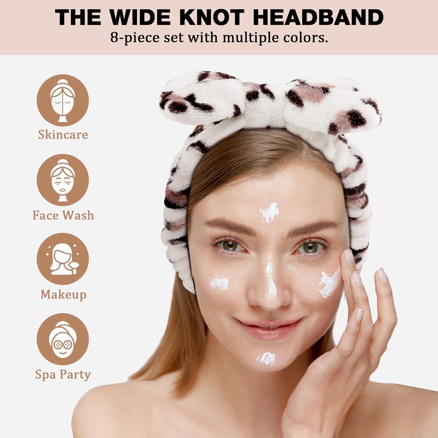 Thumbnail 5 de YOOVR 8-Piece Spa Headband Set (Microfiber, Elastic) for Face Washing & Skincare