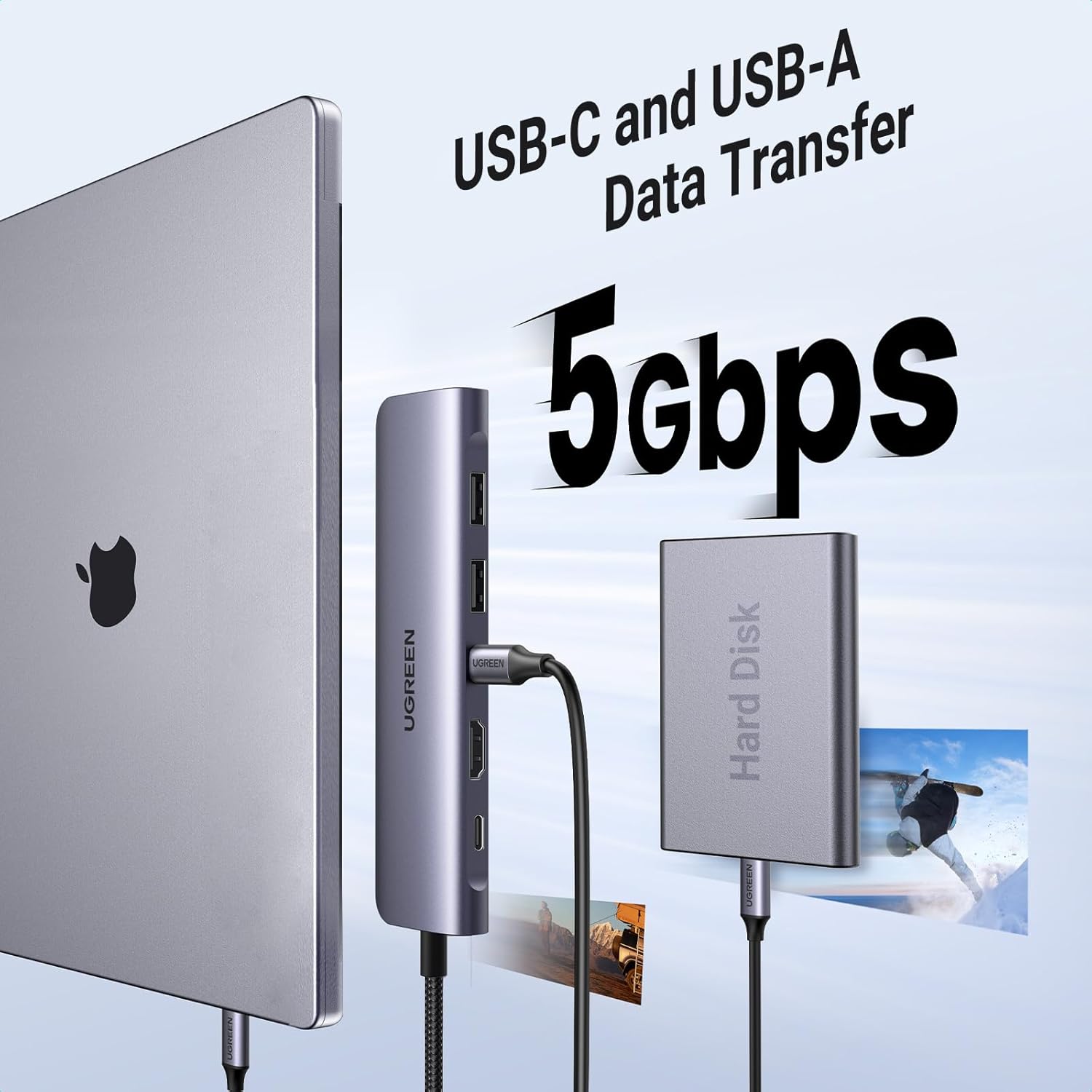 Detalle 2 de UGREEN Revodok 7-in-1 USB C Hub