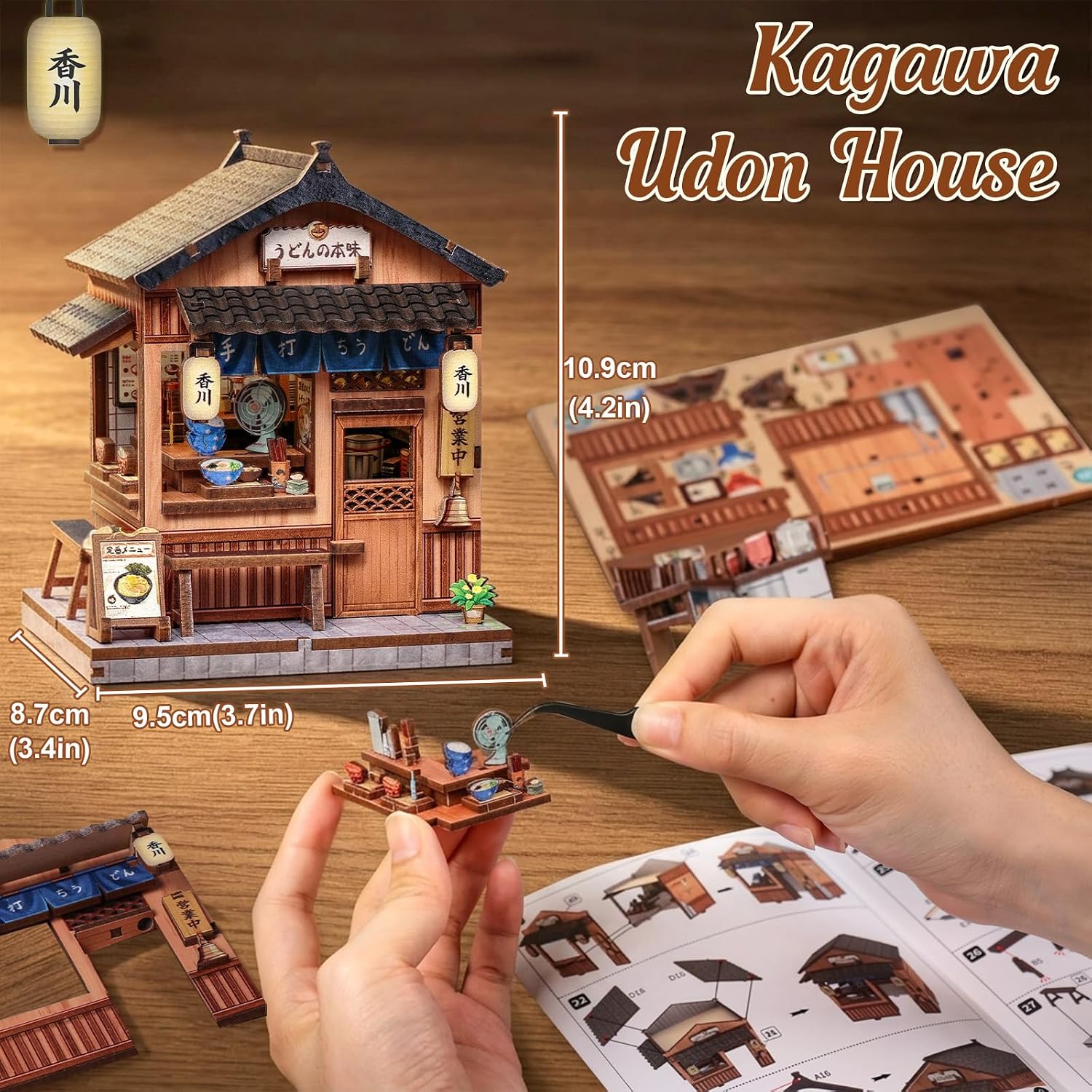 Detalle de Cutefun Book Nook Japan - Puzzle 3D in legno Kagawa Udon House