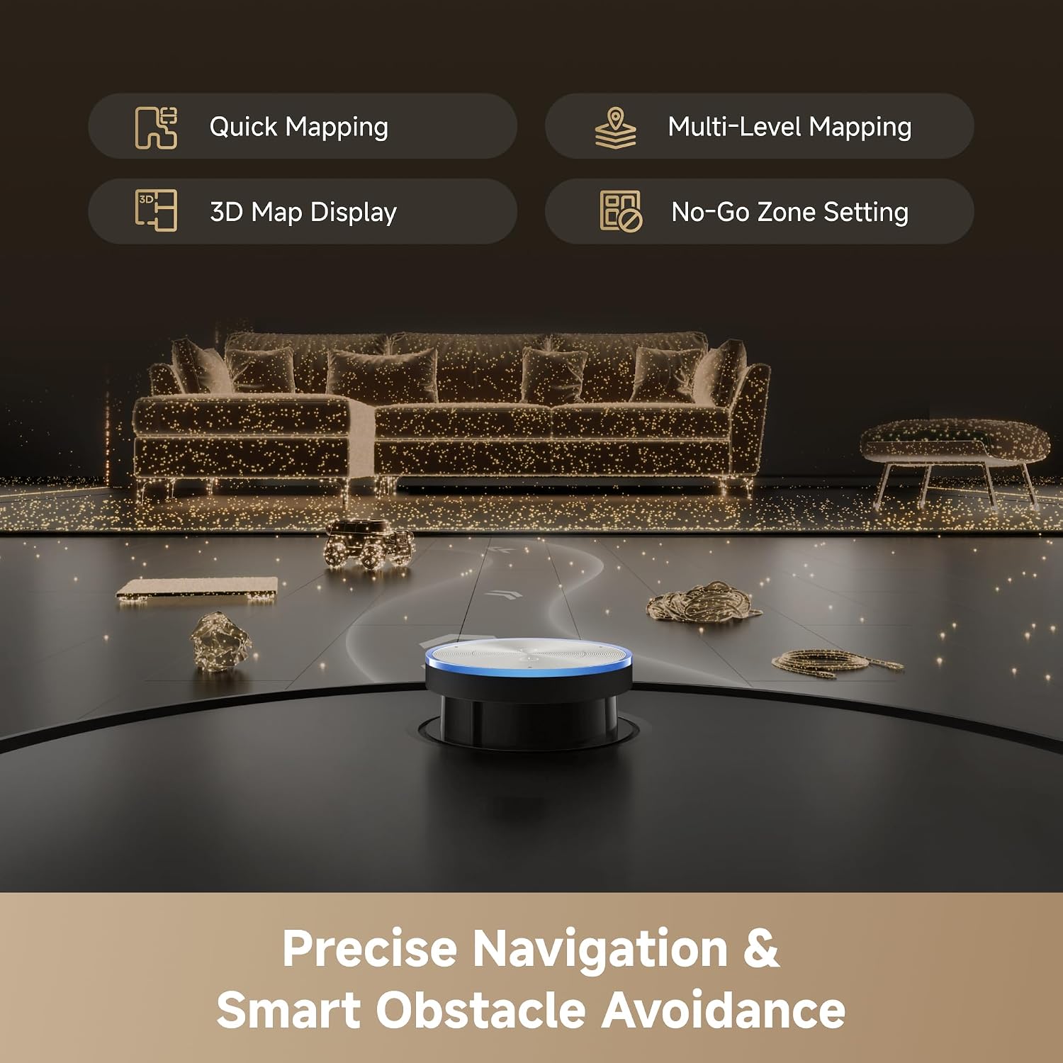 Detalle 2 de DREAME L60 Pro Ultra Robot Vacuum and Mop with Auto-Empty — 35,000Pa Suction and Self-Cleaning Base