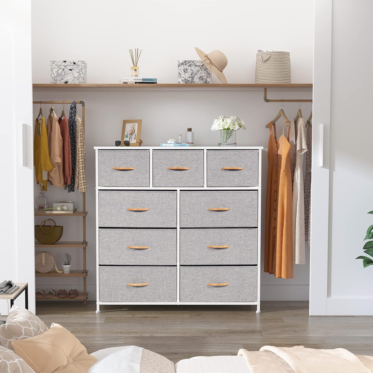 Detalle 2 de LYNCOHOME 9-Drawer Fabric Chest of Drawers