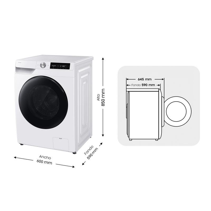 Detalle 2 de Lavasecadora Samsung 9 kg D WD90HG6U94BEU3 con autodosificación y AI Wash
