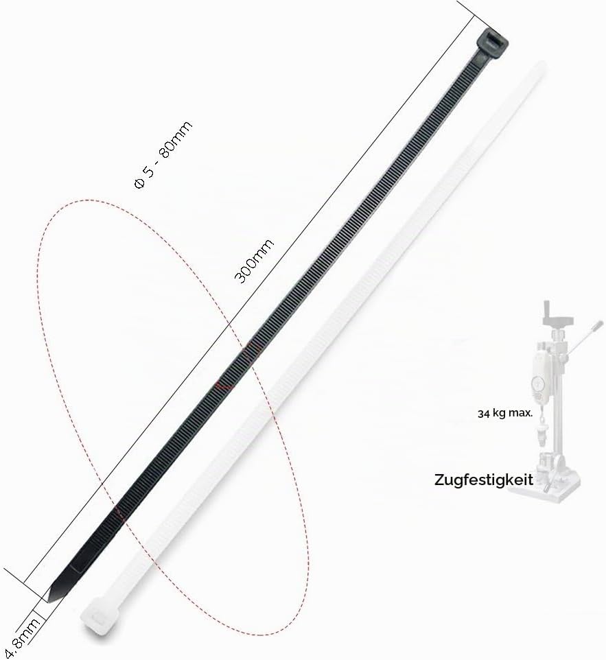 Detalle 2 de Beshine Kabelbinder 300 mm 250 Stück