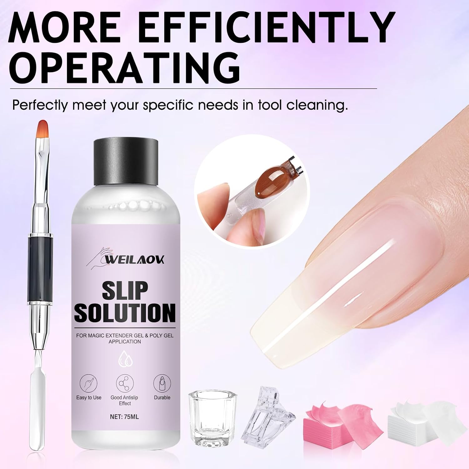 Thumbnail 4 de WEILAOK LM-UK025 Polygel Slip Solution 75 ml met dubbelzijdige tool