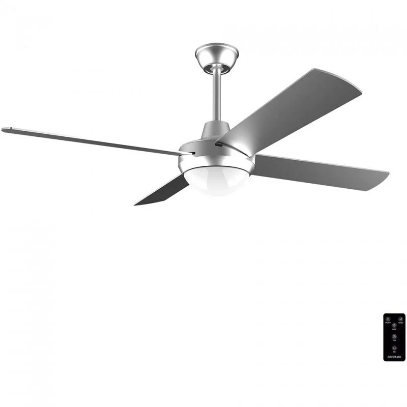 Detalle de Cecotec EnergySilence Aero 570: Ventilador de Techo con Luz LED y Mando, 60 W, Plato Plata