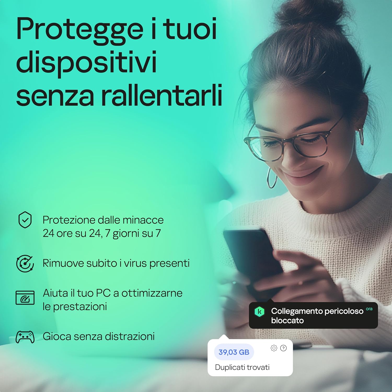 Detalle 2 de Kaspersky Premium Total Security 2026 per 5 dispositivi – protezione completa, VPN illimitata e Password Manager