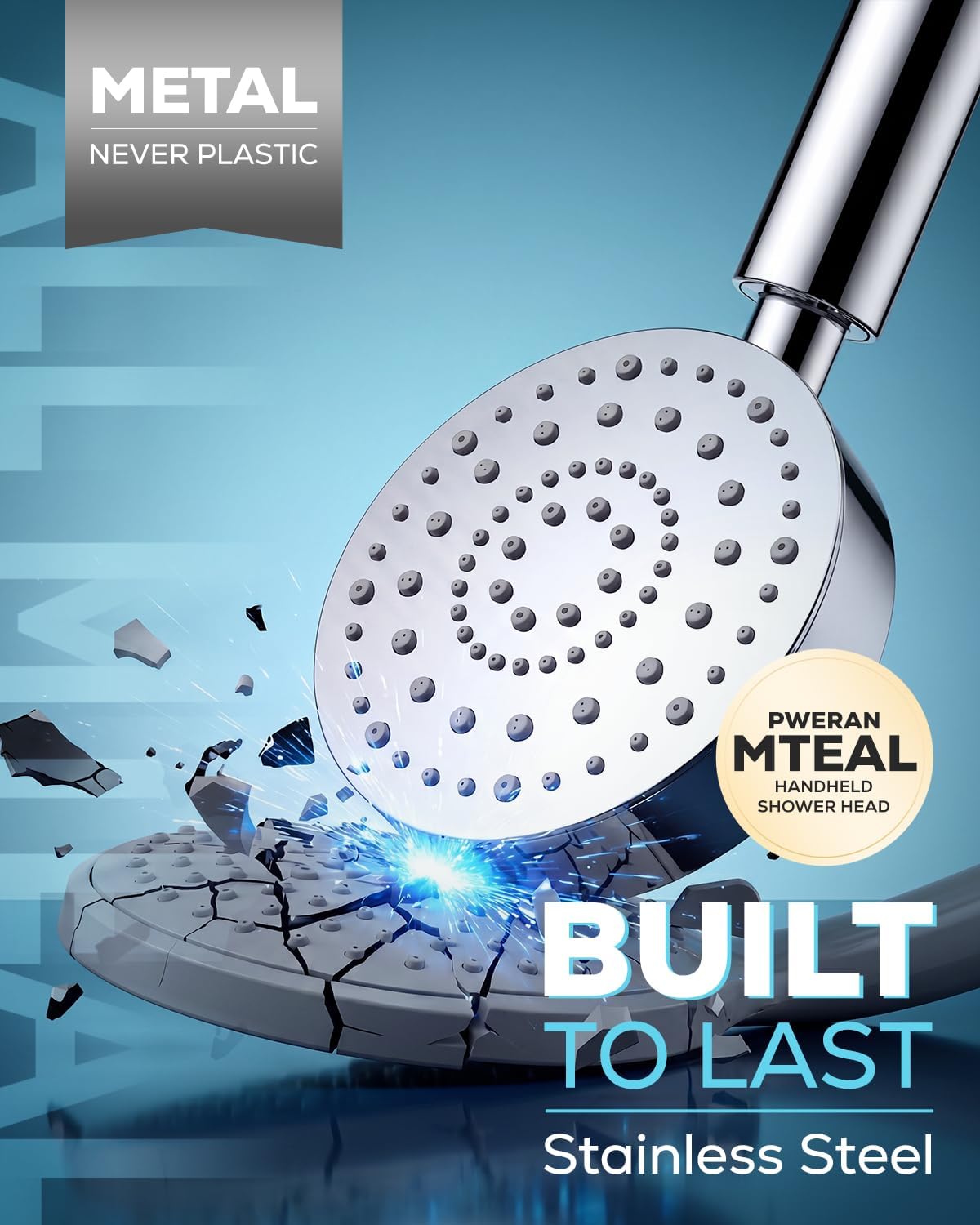 Detalle 2 de Metal Handheld Shower Head with 6 Spray Settings
