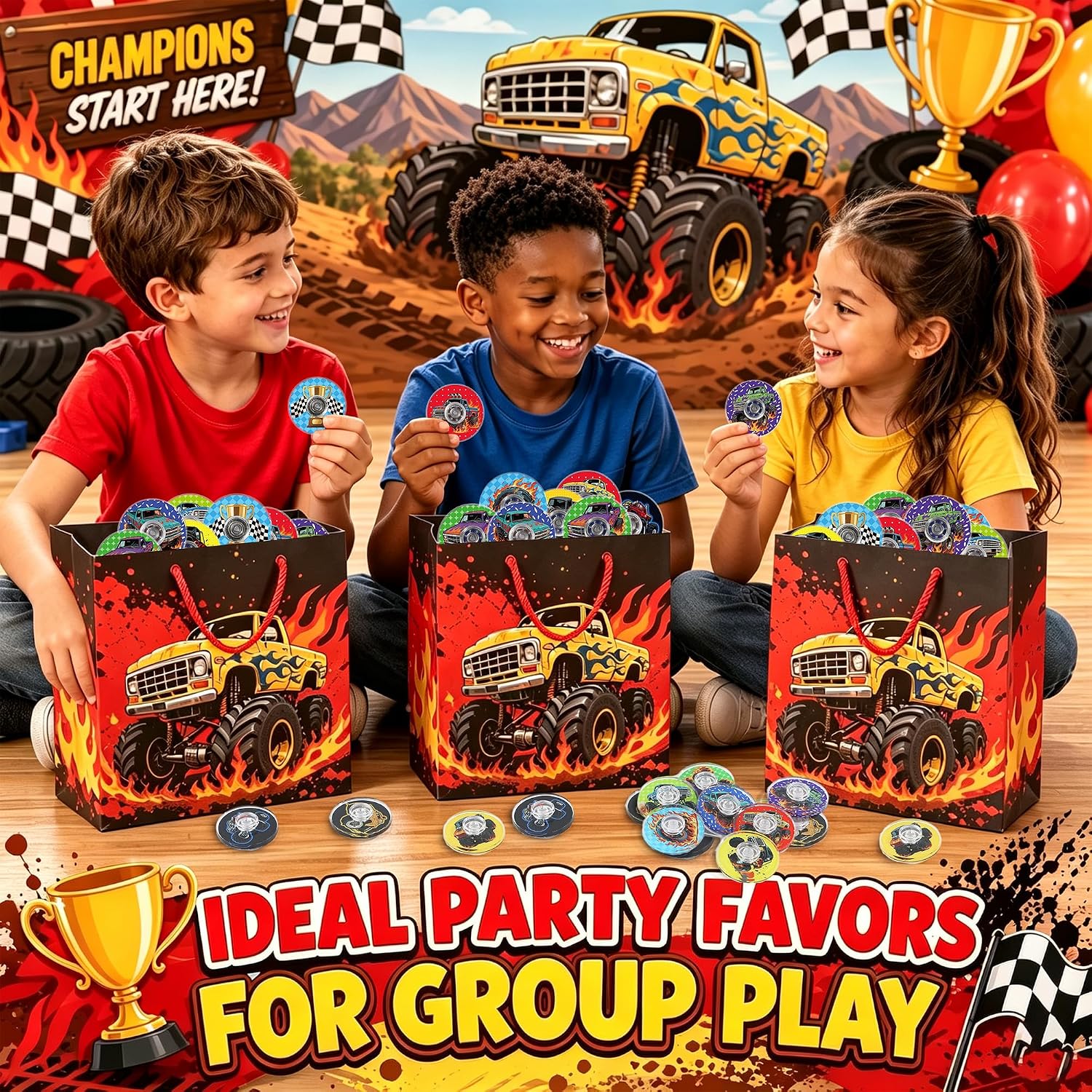 Detalle de Monster Truck Fidget Spinners 24-Pack