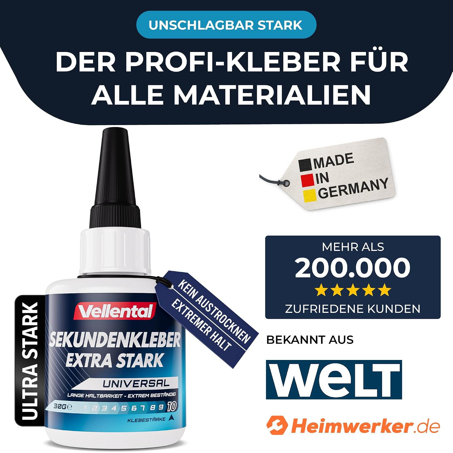 Detalle 2 de Sekundenkleber Gel Extra Stark – Superkleber für Kunststoff