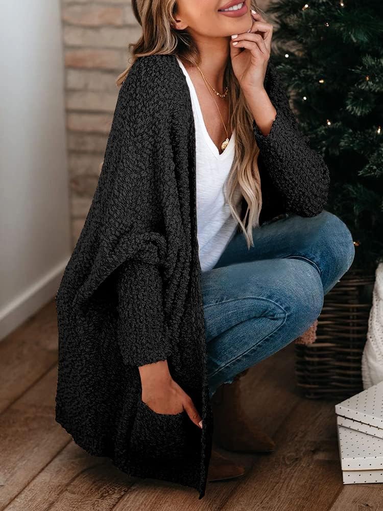 Detalle de Saodimallsu Women's Chunky Popcorn Cardigan oversized sweater