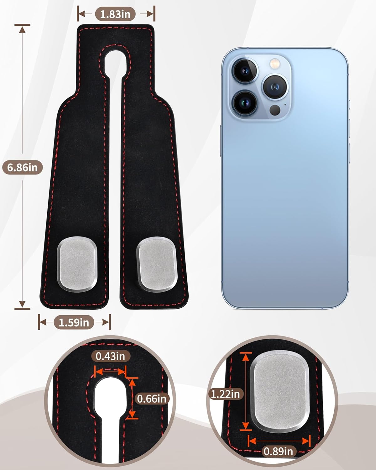 Thumbnail 5 de LQLAN Headrest Hooks for Car (4-Pack) — Double Hooks for Purses, Bags & Back-Seat Organization