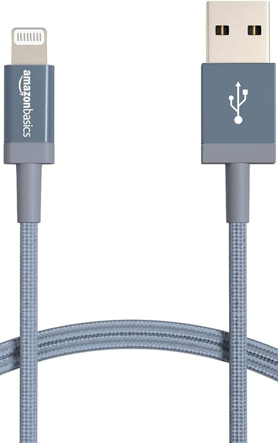 Detalle de Amazon Basics - Cable Lightning a USB-A trenzado, 0.9 m ⚡
