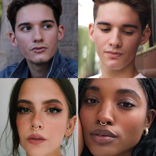 Thumbnail 8 de DAI JY Titanium Nose Ring Hoop (20G/18G/16G) with 6–10mm Inner Diameter – Gold-20g, 7mm