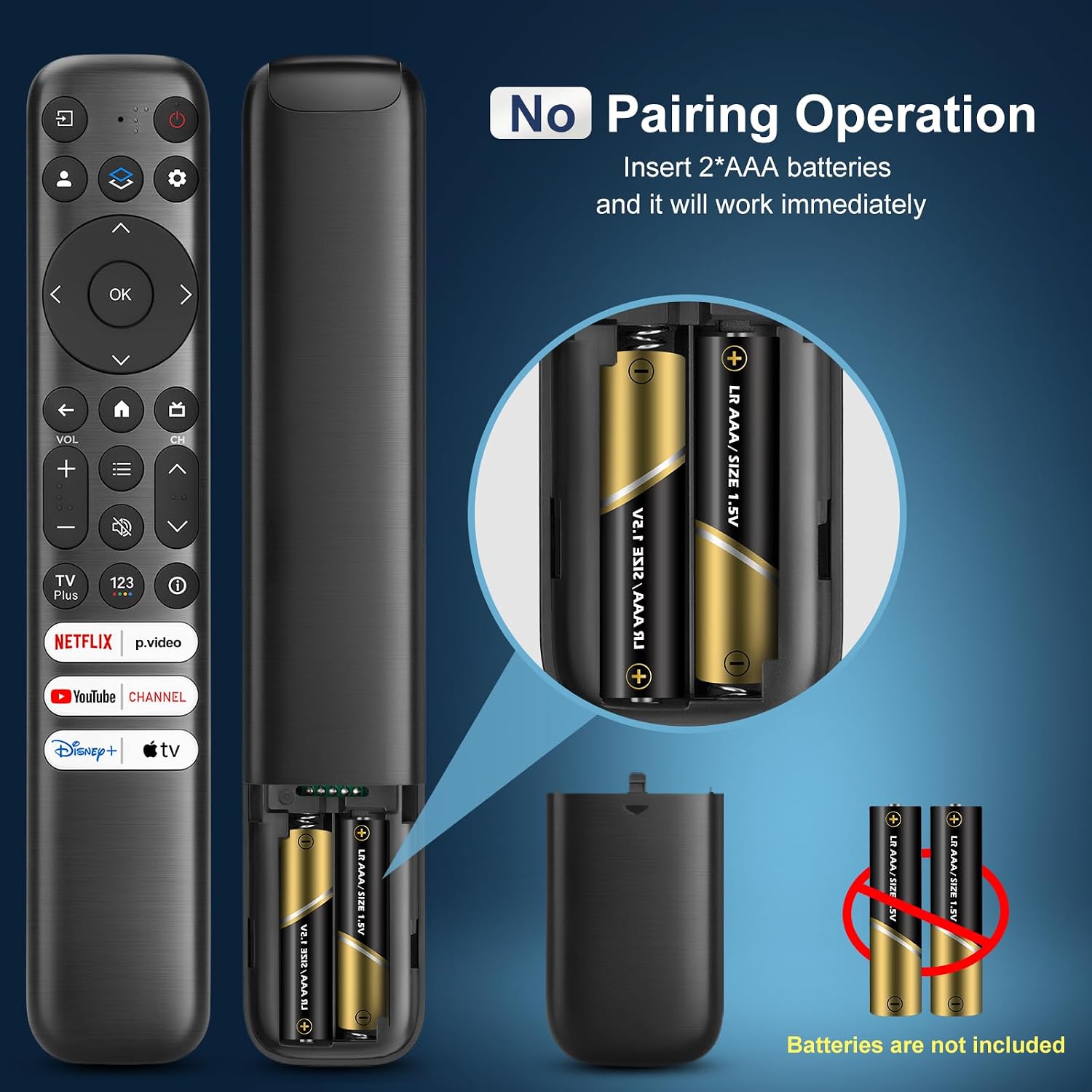 Thumbnail 3 de TCL Google TV Remote Replacement Pack (2)