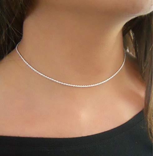 Thumbnail 2 de Annika Bella Silver Rope Chain Choker Necklace for Women