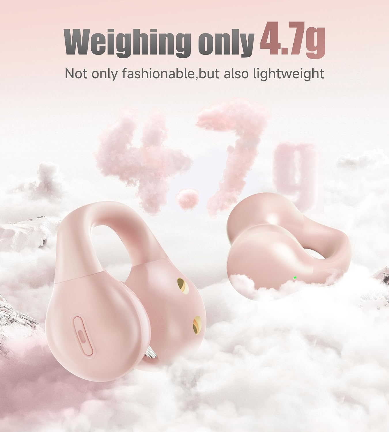 Detalle de King Lucky i21 Open Ear Clip On Earbuds: Open-ear Comfort for Active Lifestyles