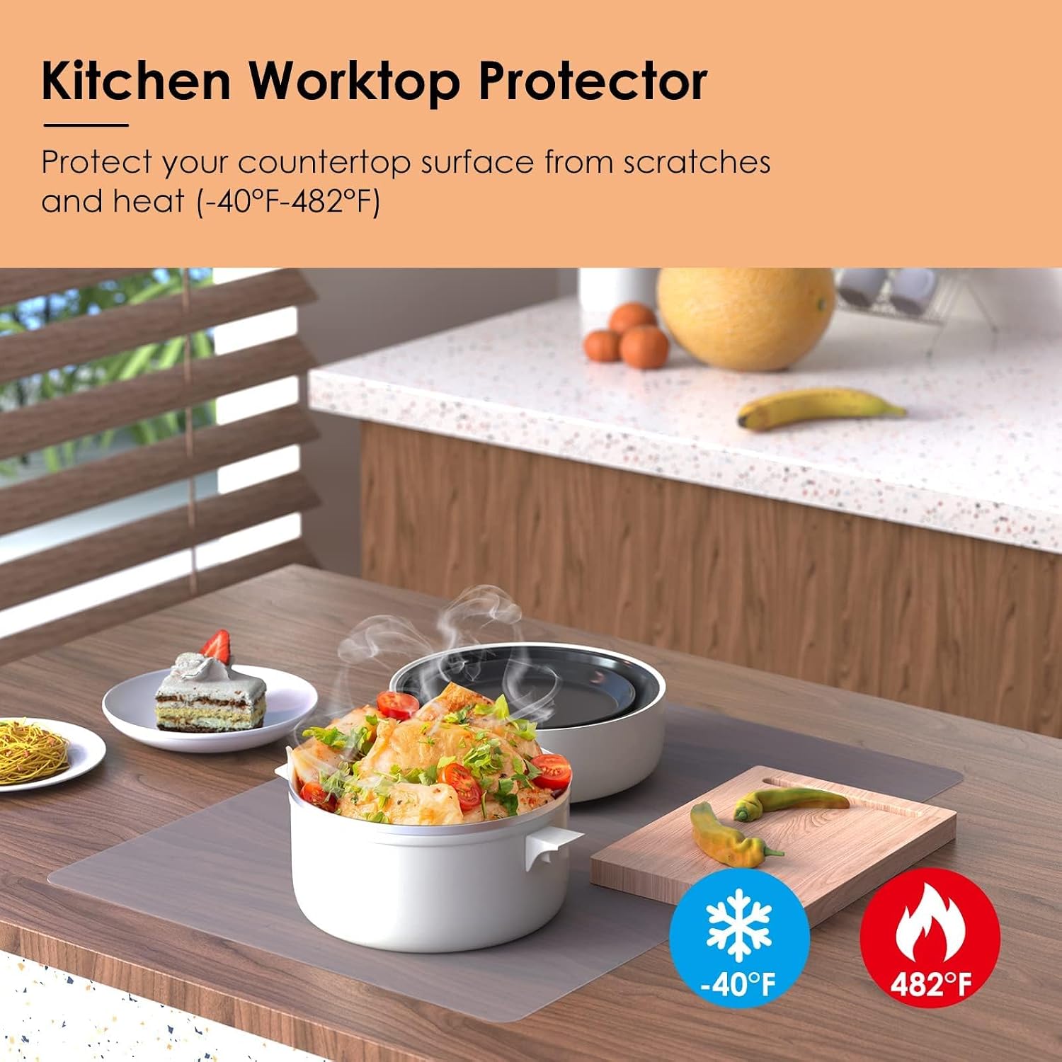 Thumbnail 1 de KitchenRaku Extra Large Silicone Mat for Worktops — 63x43cm, Non-Slip & Heat Resistant