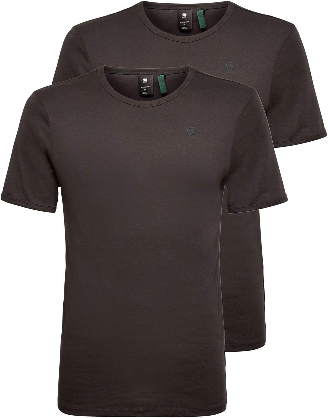 Detalle 2 de G-Star Herren Base-S T-Shirt im 2er-Pack – Slim Fit, gerippter Jersey, gesticktes Branding