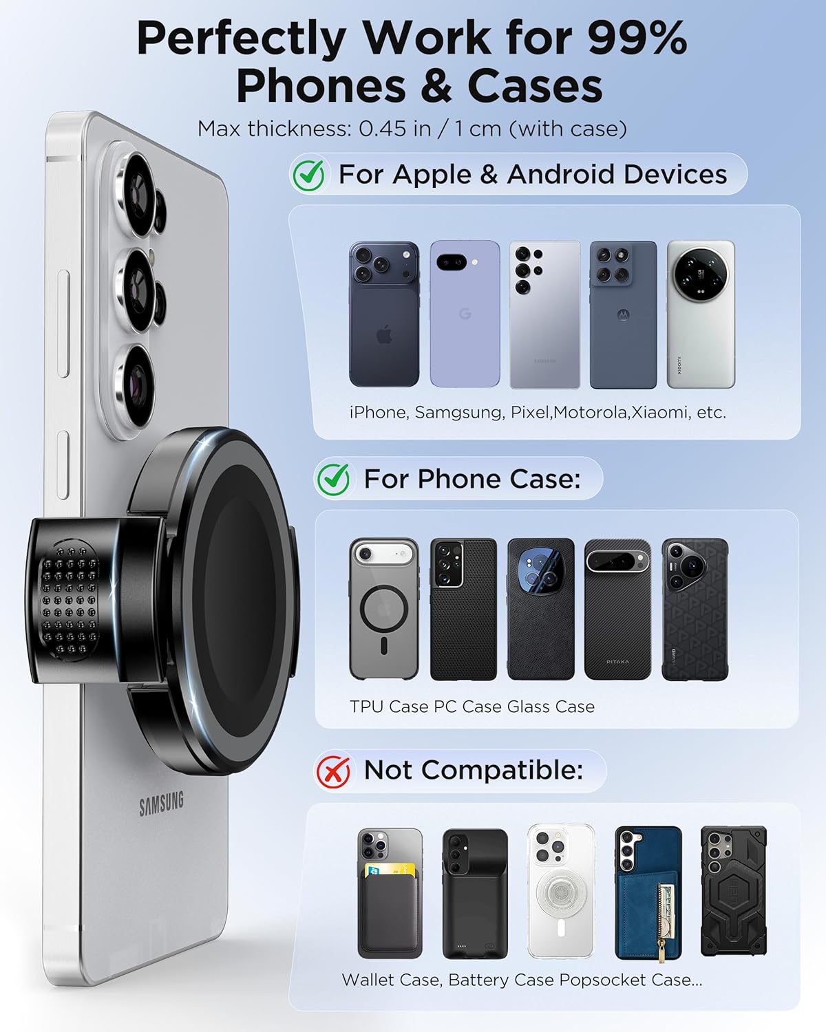 Thumbnail 5 de MSXTTLY magnetic car phone holder clip (clip only, VMag-GC) — no adhesive ring needed