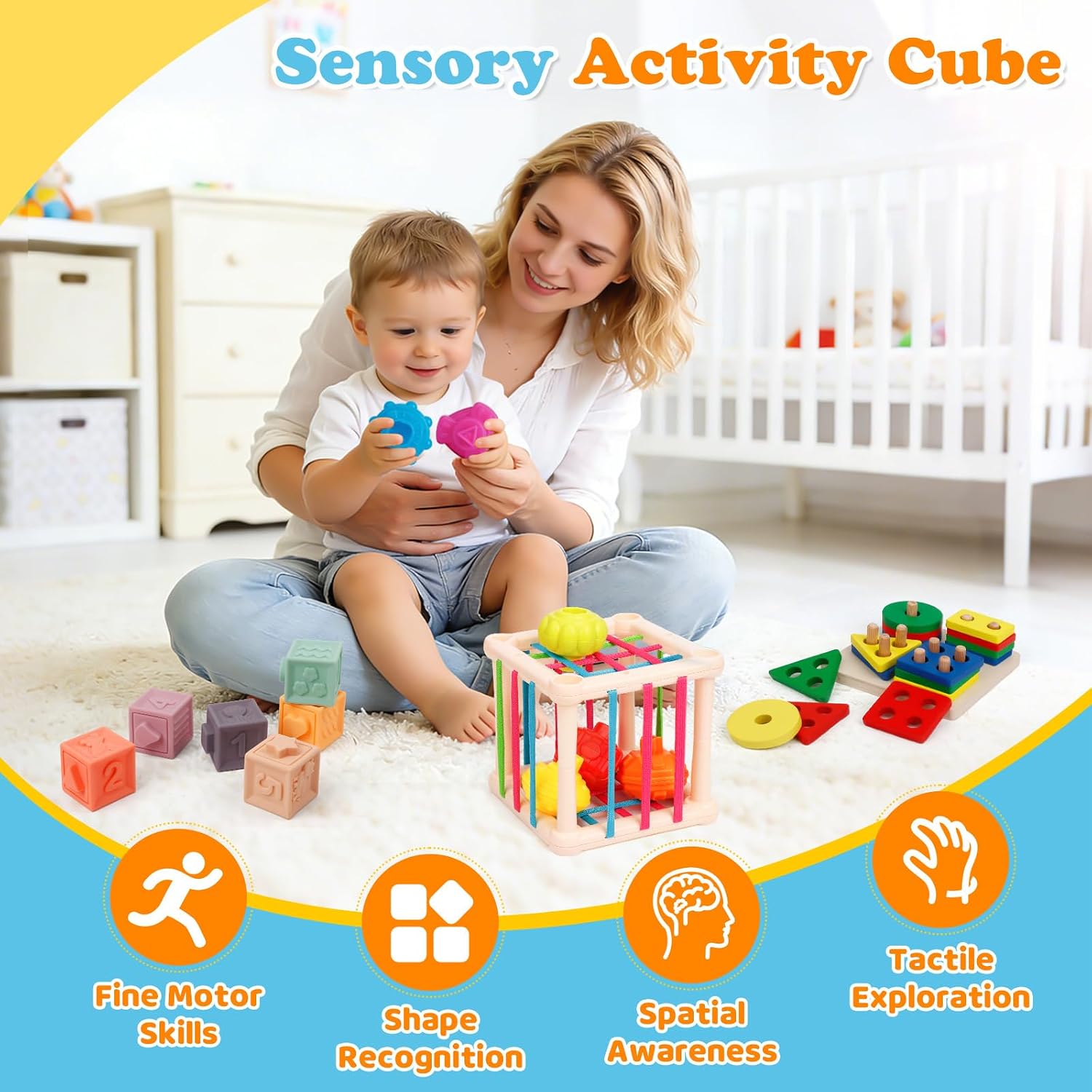 Detalle de VuvuVoda 7-in-1 Montessori Toddler Activity Toy Set (12–36 months)