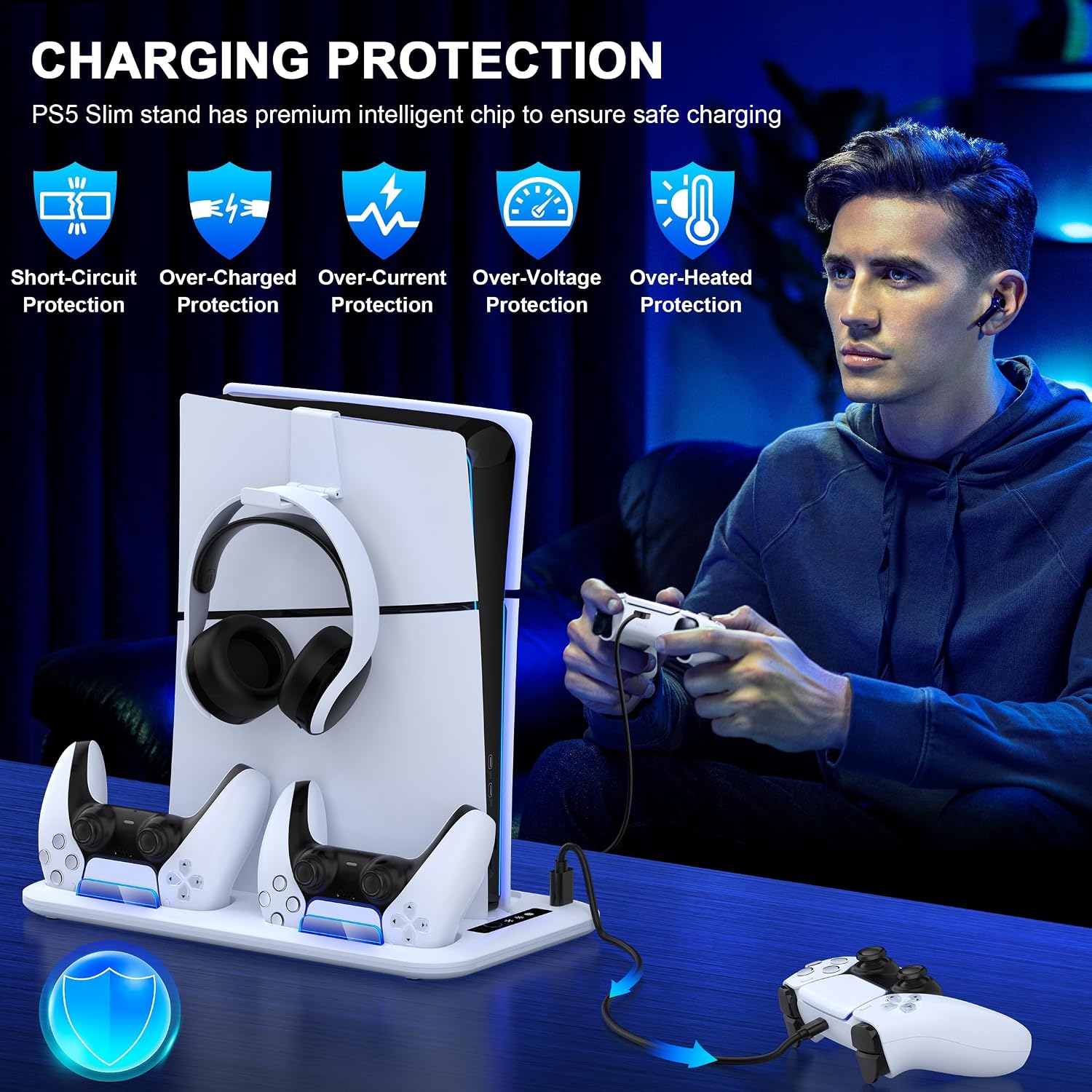 Thumbnail 4 de HEYLICOOL PS5 Slim Stand and Cooling Station