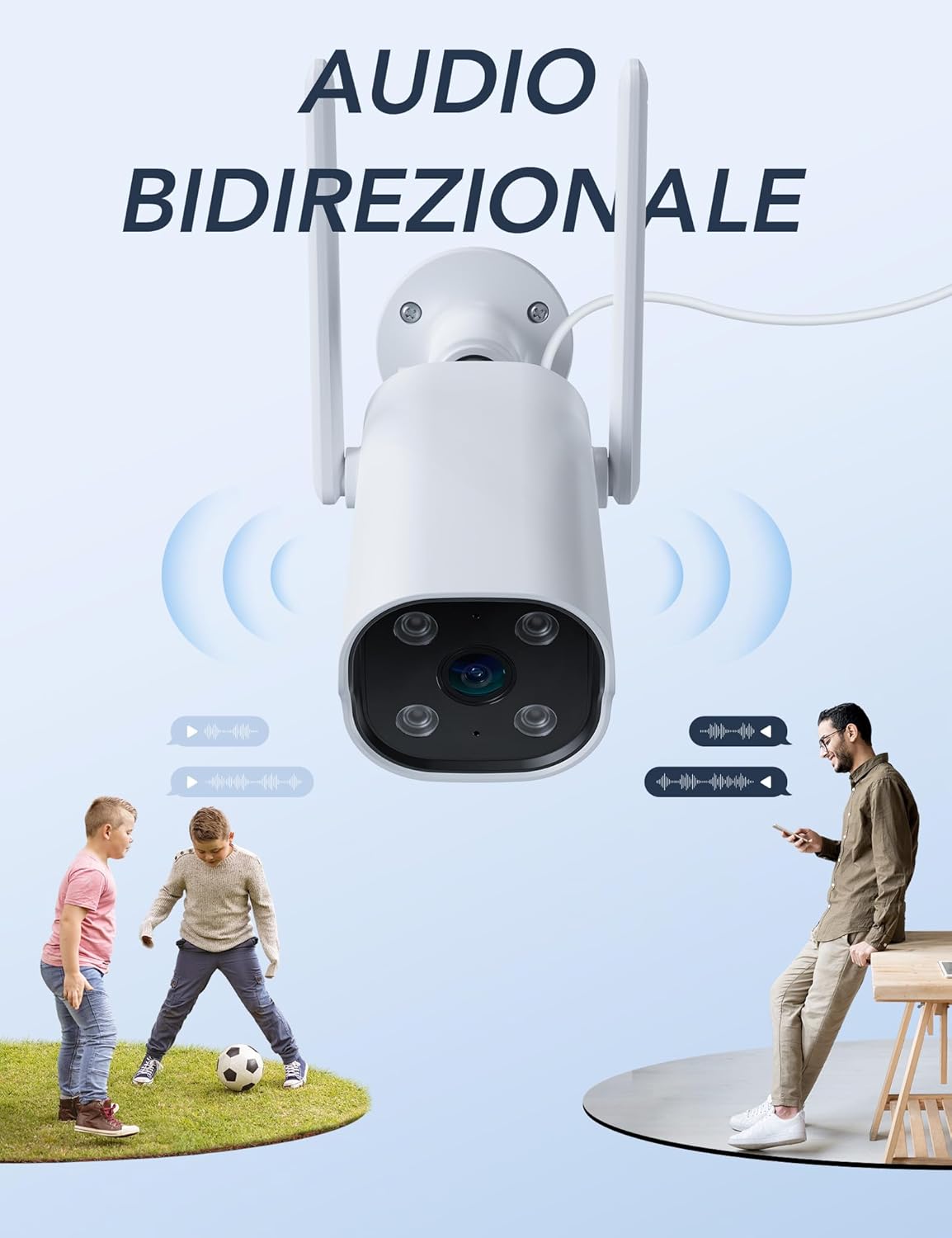 Thumbnail 2 de GNCC GT1PRO Kit 2 Telecamere Wi‑Fi Esterno 2K – Sorveglianza continua con alimentazione a presa e integrazione smart home