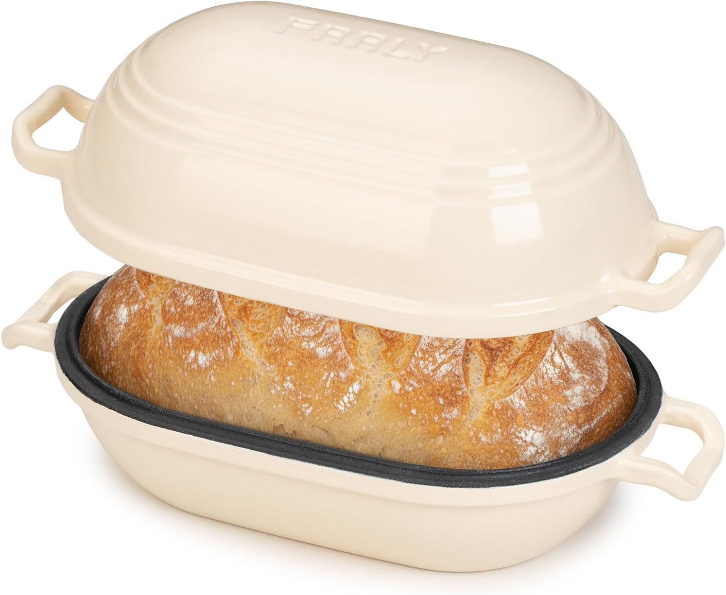 Detalle de FRRLY Oval Enameled Cast Iron Dutch Oven 2.8QT 🍲