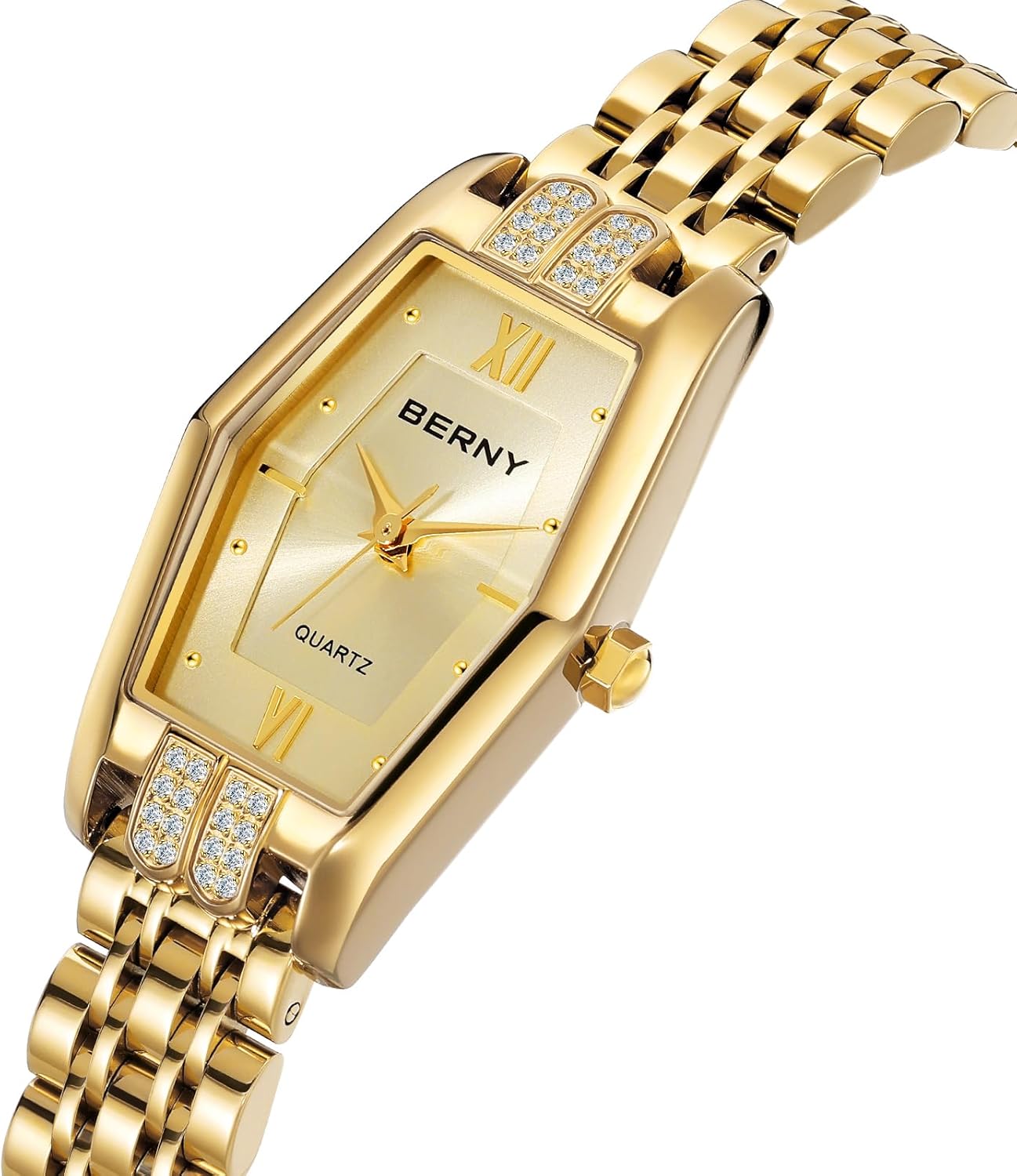 Detalle 2 de BERNY Gold Uhr Hexagon Damen Analoguhr
