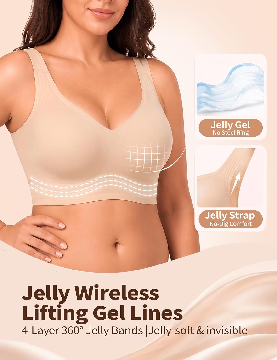 Detalle de PoseFree Wireless Bra in Nylon-Spandex