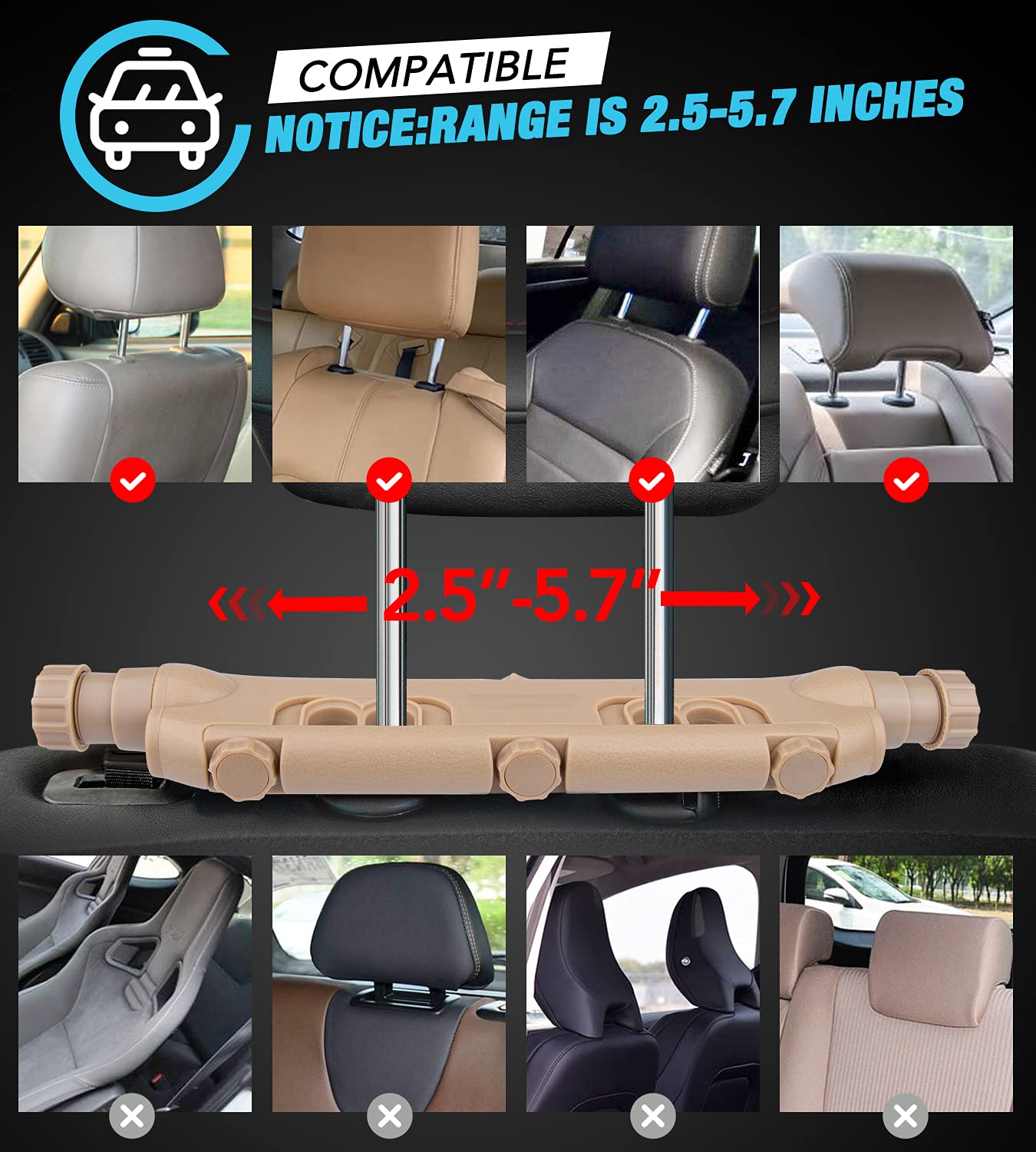 Detalle 2 de JZCreater Car Headrest Pillow