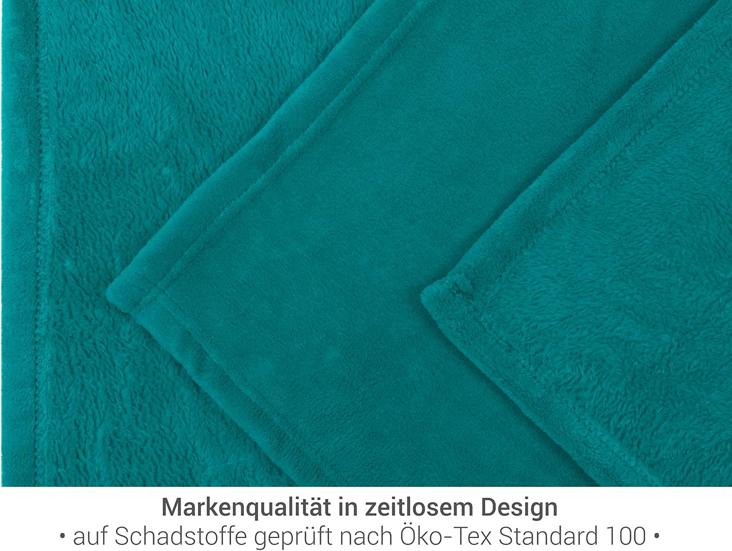 Thumbnail 4 de Plaid Polaire npluseins 150x200 cm – Douillette et respirante en Coral Fleece, couleur pétrole