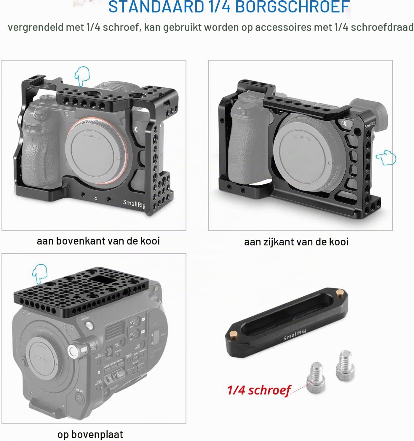 Detalle de SMALLRIG 1195 NATO-rail van 70 mm voor snelkoppeling, aluminiumlegering