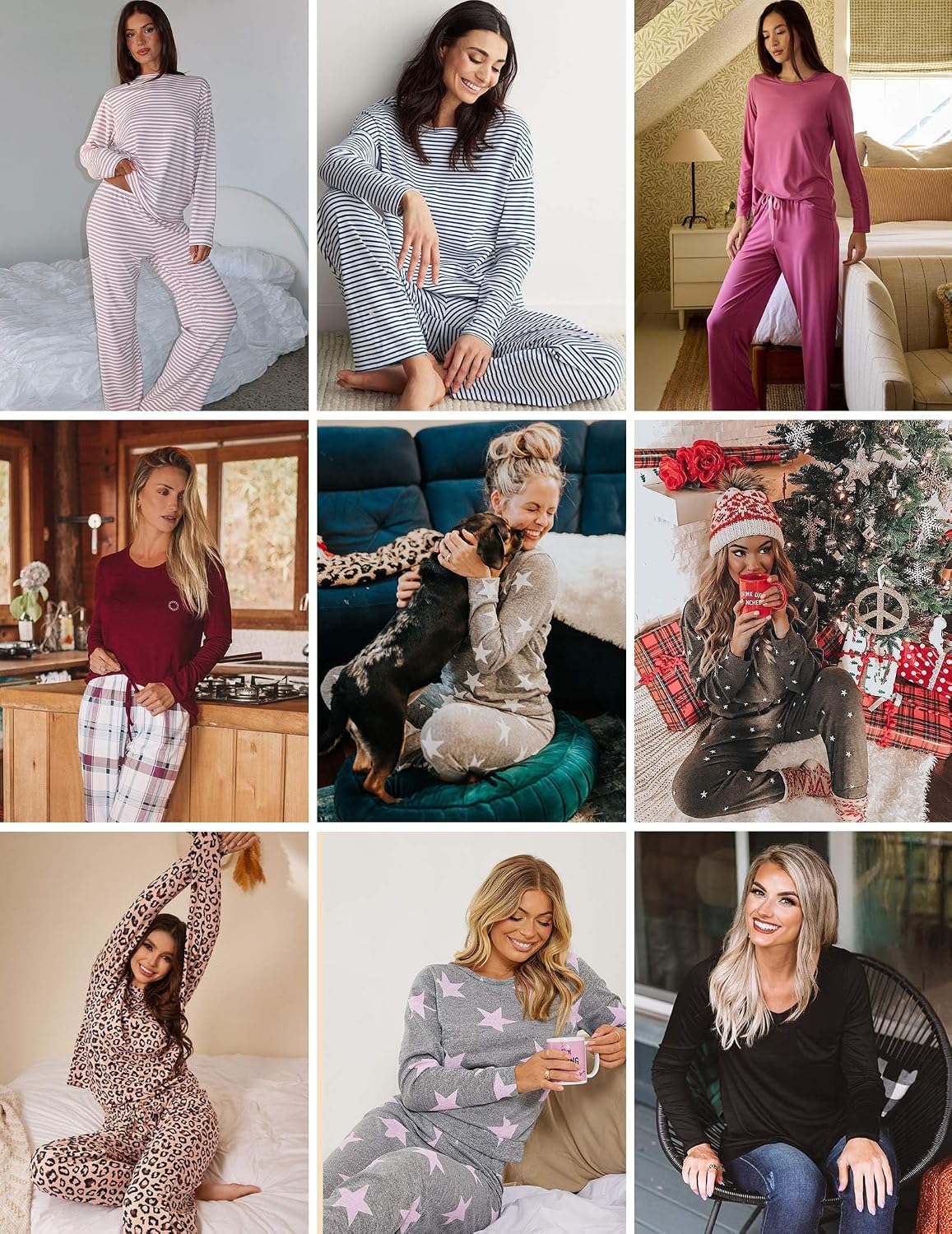 Thumbnail 5 de Ekouaer 2-Pack Women's Pajama Sets, Long-Sleeve Tops and Pocket Pants