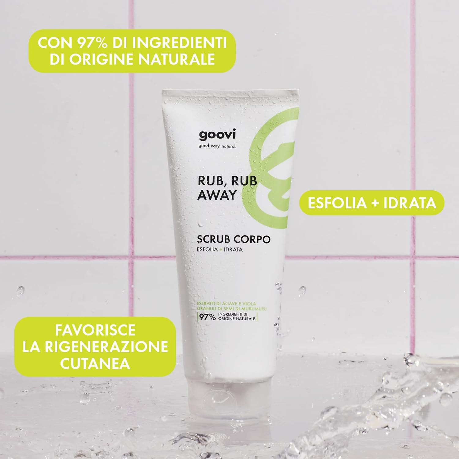 Detalle 2 de Goovi Rub Rub Away Scrub Corpo Esfoliante e Idratante 200 ml – con Agave e Viola