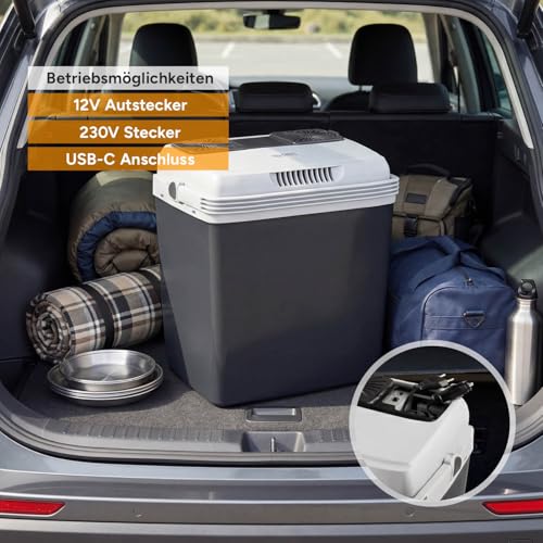 Thumbnail 4 de TZS First Austria Thermoelektrische Kühlbox 32L – 18°C Kühlleistung, 230V/12V/USB-C PD 3.0 – Mobile Minibar für Auto & Camping, Schwarz/Grau