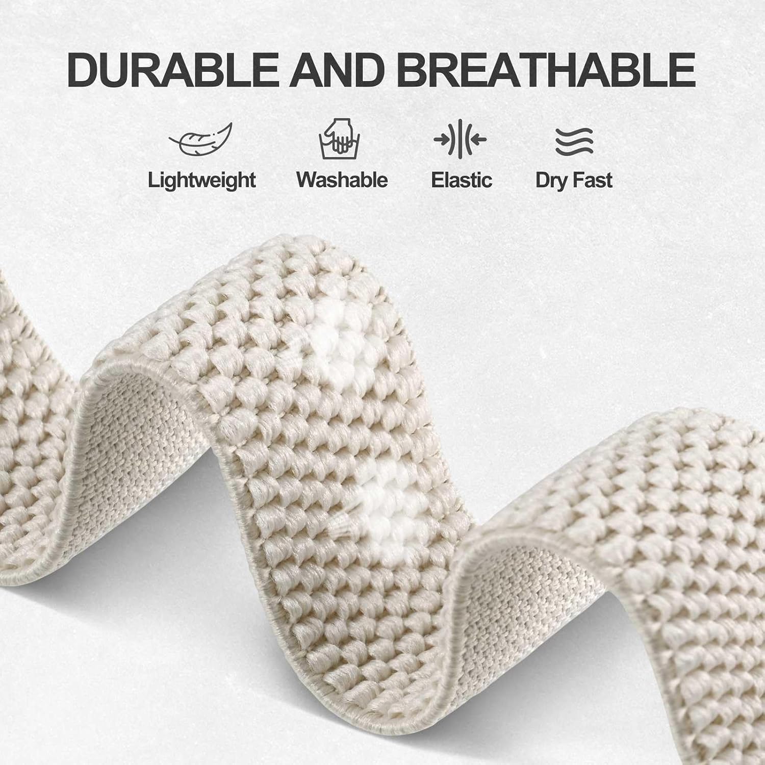Detalle de ANNEFIT Elastische Nylon-Uhrenarmbänder 16–24 mm – Schnellverschluss, verstellbar