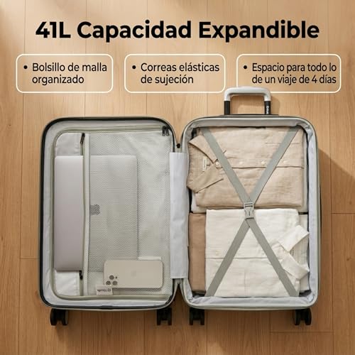 Thumbnail 6 de Unik REVOLUTION Maleta de Cabina 55x40x20 cm Expandible (41L) – ABS ligero, 4 ruedas 360°, TSA, Taupe