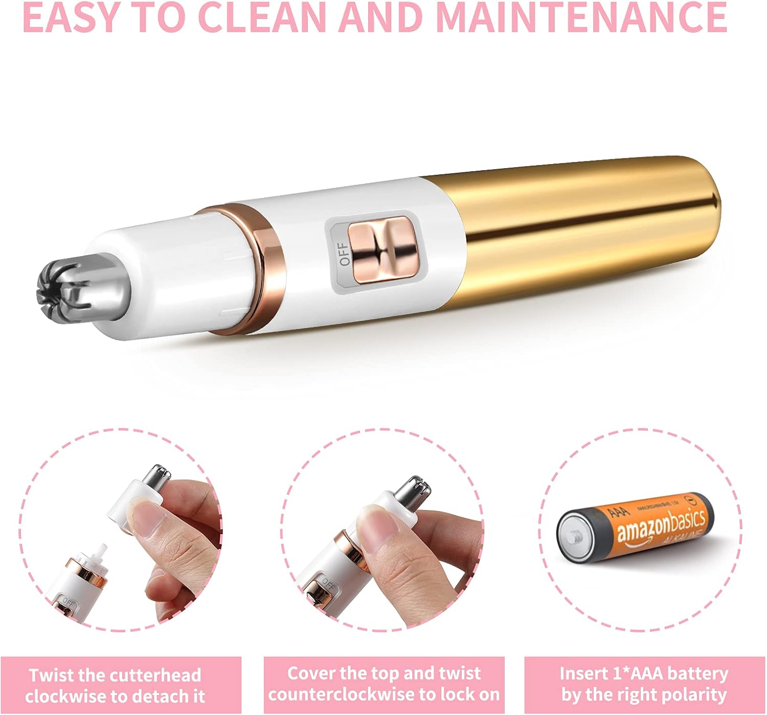 Thumbnail 6 de Ear and Nose Hair Trimmer for Women Waterproof Battery-operated