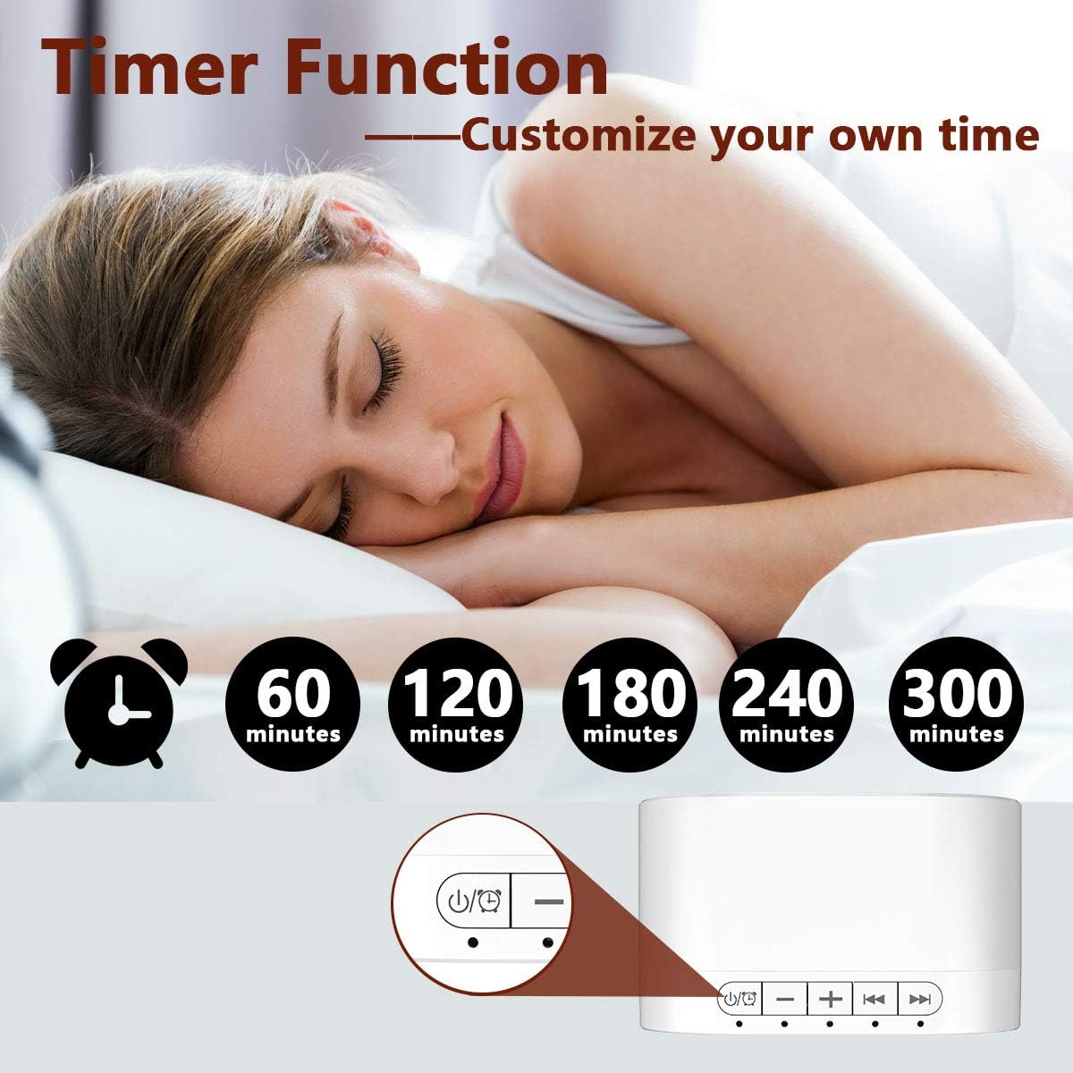 Detalle 2 de Magicteam A1-A3 White Noise Machine, 20 Sounds, 32 Volume Levels & Timer