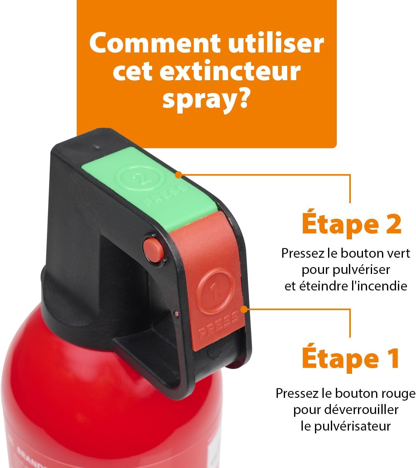 Thumbnail 6 de Smartwares Extincteur Spray FEX-15371 – 750 ml, feux de classe A et F, utilisable au bureau, à la maison ou en cuisine