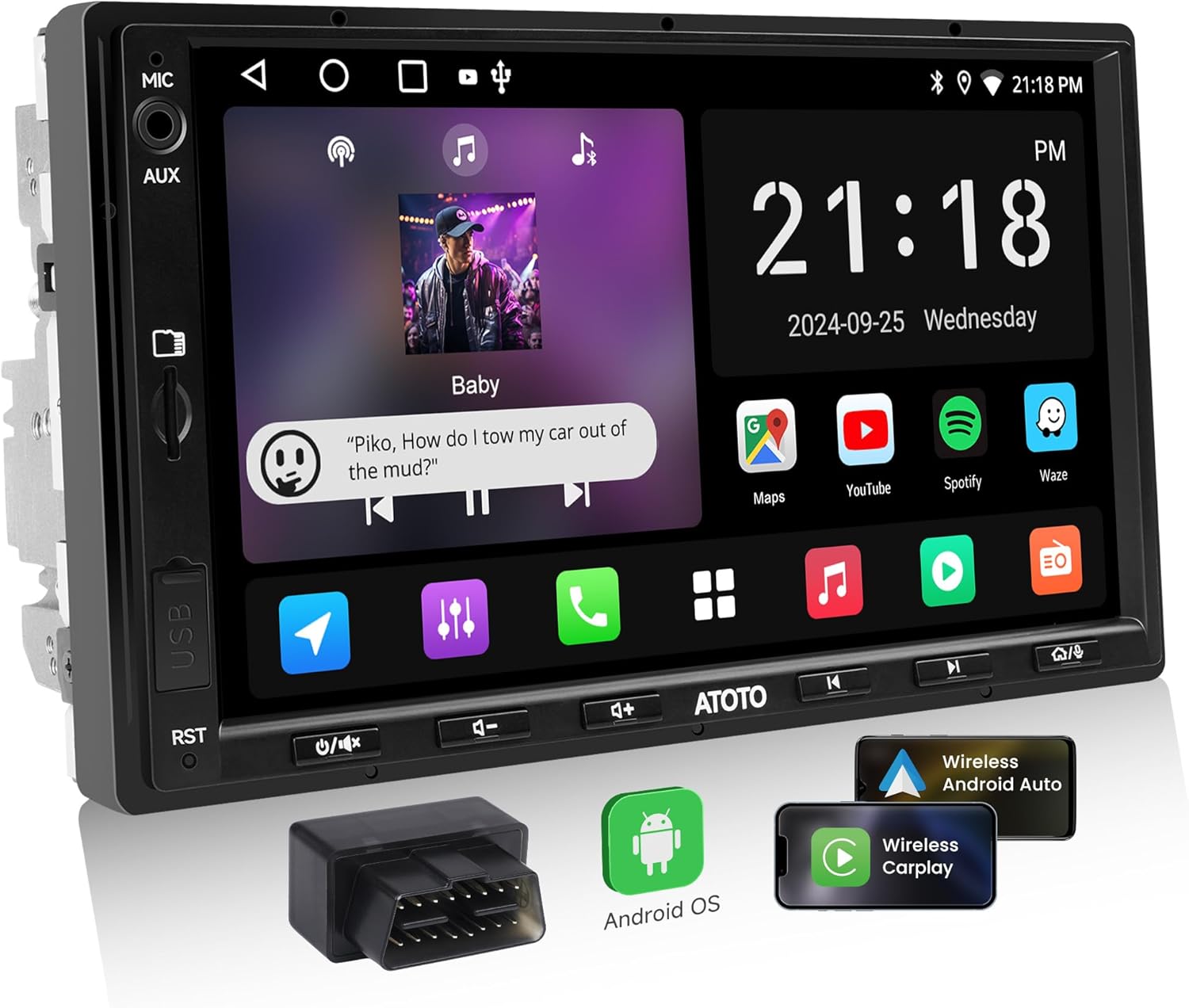 Detalle de ATOTOEXCEL A5L autoradio 7 pollici