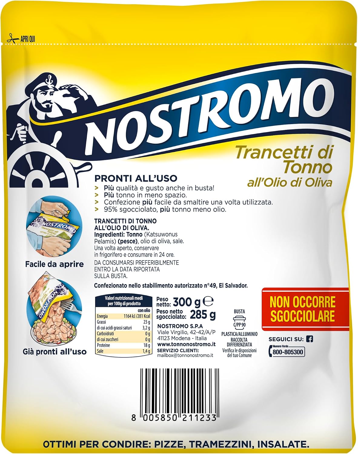 Thumbnail 2 de Nostromo Trancetti di Tonno all'Olio di Oliva, 300 g – già sgocciolati, pronti all’uso