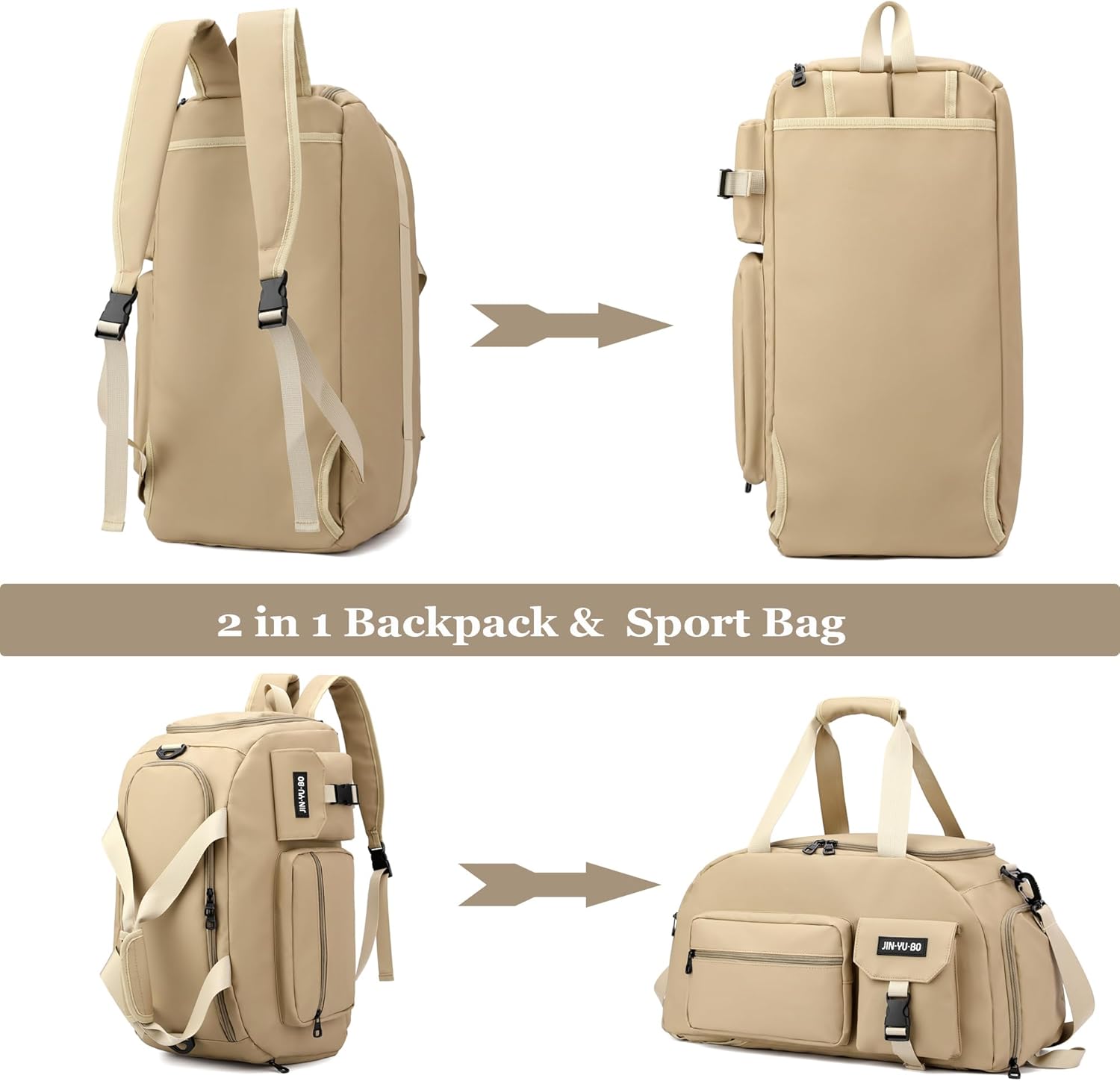 Detalle de Suweir 32L Sporttasche – Vielseitige 3-in-1 Reisetasche mit Schuhfach, Nassfach und wasserdichtem Material