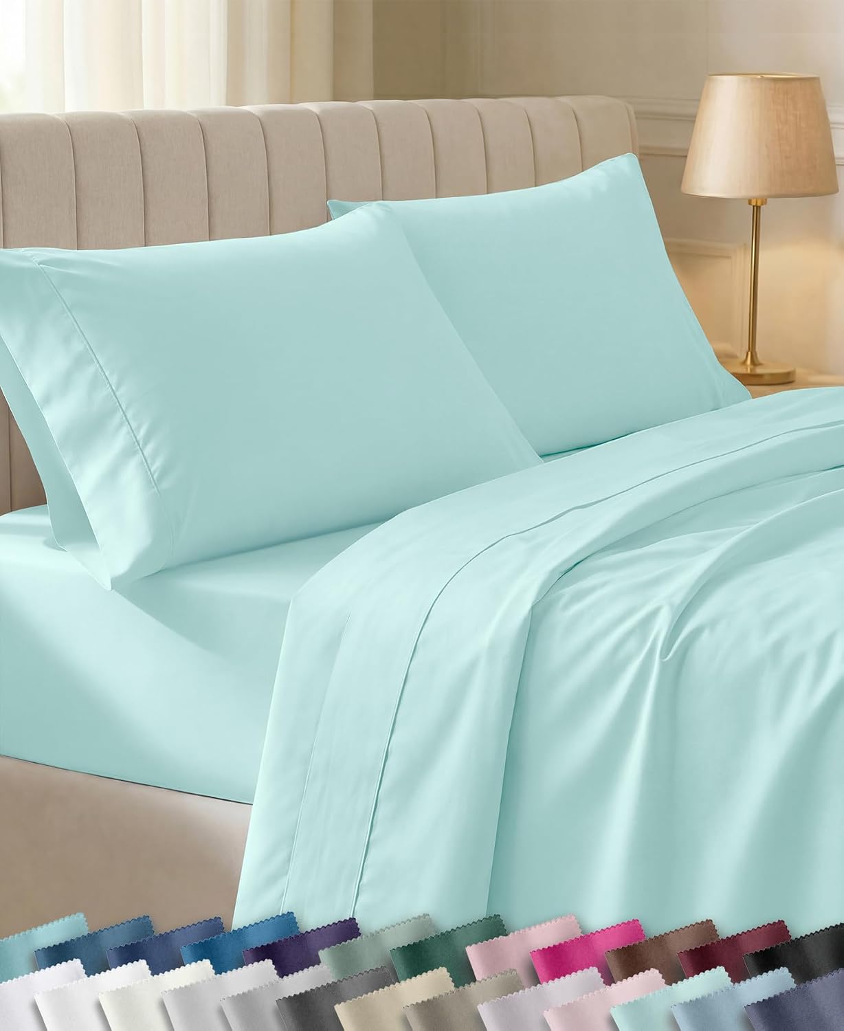 Detalle de California Design Den 840307152916 King Cotton Sheet Set, 400-Thread-Count Sateen