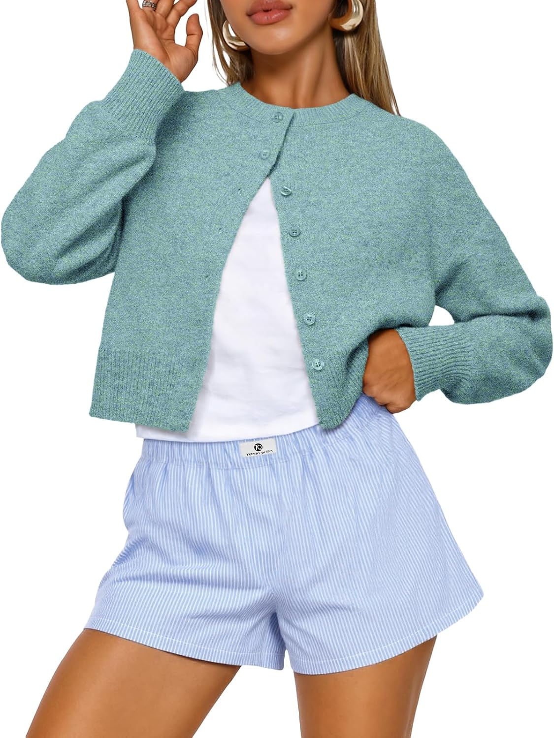 Thumbnail 6 de Trendy Queen Cropped Cardigan Sweater for Women