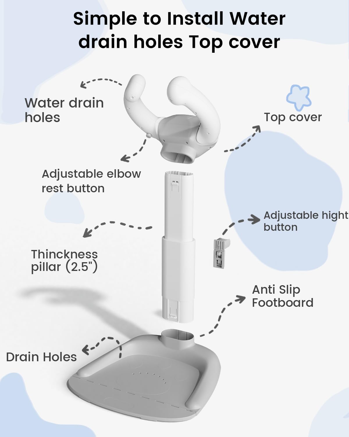 Thumbnail 6 de COOSEYA Baby Bath with Shower Stand Support | Adjustable Shower Tower and Anti-Slip for Toddlers